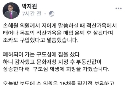 "손혜원 문제없다"던 박지원, 돌연 입장 변경