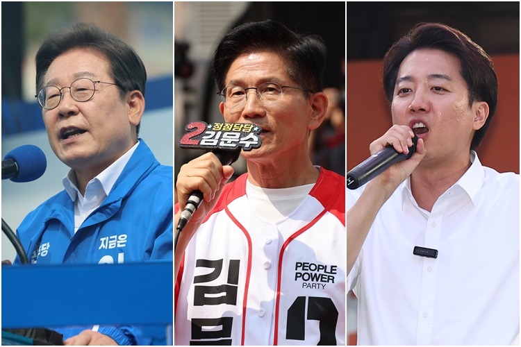 이재명 '국민주권' vs 김문수 '정직' vs 이준석 '비판'