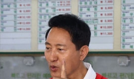 [포토] 오세훈 후보, '손가락 하나'
