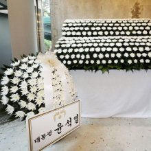 [포토]고 김동길 빈소에 놓인 윤석열 대통령 조화 