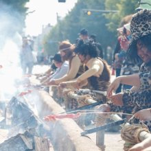 [포토] 강동선사문화축제, '선사바비큐체험'