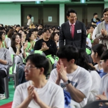 [포토] 사회복지관의 날 참석하는 오세훈 시장
