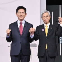 [포토] 이재명·김문수·이준석·권영국 대선 후보의 첫 TV토론