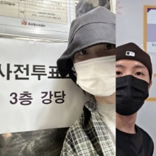 '불똥튈라' 꽁꽁 감춘 아이유·제이홉…손가락 가리고, 무채색 옷 입고 '투표인증'