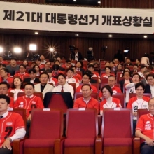 [포토] 개표상황실 나가는 권성동 원내대표