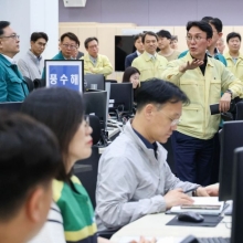 [포토] 김민석 후보자, 장마 예방 대비 테세 점검