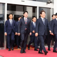 [포토] 국회 나서는 이재명 대통령