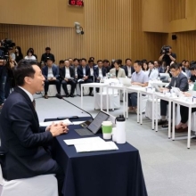 [포토] 취임 3주년 기자회견