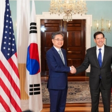 [포토] 조현 장관, 첫 한미 외교장관 회담