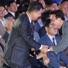 [포토] 전당대회 참석한 김병기-김민석