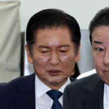 [포토] 최고위 참석하는 정청래-김병기