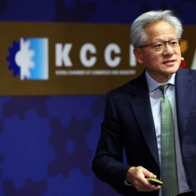 [포토] APEC CEO 서밋서 연설하는 젠슨 황