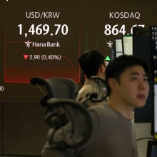 [포토] 장중 원/달러 환율 1460대로