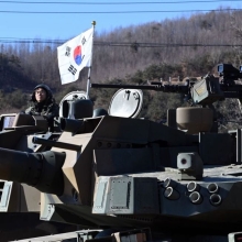 [포토] K2전차 탑승한 우원식 의장