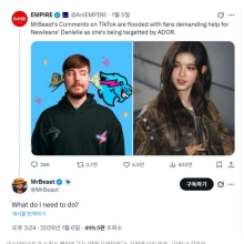 "뉴진스 살려줘" 요청 폭주에…미스터비스트 "뭘 해달라는건지 모르겠어"