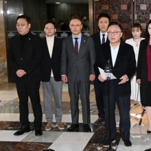 [포토] 국힘 친한계 의원 16명, 한동훈 제명에 '지도부 사퇴' 요구