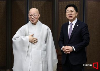 [포토] 김기현 대표, 조계종 총무원장 진우 스님 예방