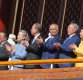 시진핑-푸틴과 나란히 선 박 대통령 (베이징=연합뉴스)