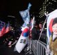[포토]박근혜 전 대통령 현수막 걸린 트럼프 환영대회