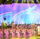 [포토]한반도 아래 공연 펼치는 북한 삼지연관현악단