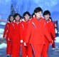 [ST포토] 북한 응원단 '옅은 미소 보이며'