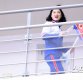 [ST포토] 북한 응원단 '오른손에 인공기 왼손엔 한반도기'