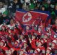 [포토]인공기 펄럭이는 북한 응원단