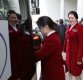 [포토] 취재진 바라보는 북한 패럴림픽 선수단