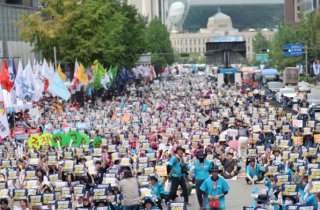 "노조법·방송법 공포하라" … 8·15 범국민 도심 집회