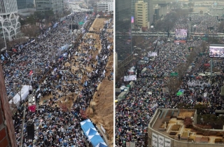 삼일절 尹 탄핵 두고 갈라진 서울 도심…양측 총 14만명 모여