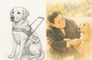 시각장애우들의 빛이자 벗 '삼성 안내견'