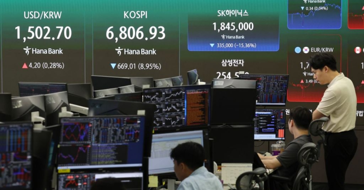 KOSPI Plunges 8% on Sharp Samsung, SK hynix Drop and Net Selling by Institutions and Foreign Investors