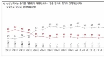 NBS \"尹대통령 지지율 30%대 회복…3%p 올라 32%\"