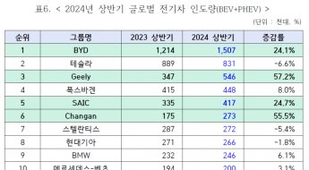 해외 공략 속도내는 中전기차…1년새 34%↑