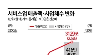 지난해 서비스업 매출 3129兆…역대 최대지만 증가세는 완화