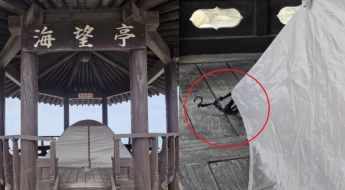 정자 안에 텐트 치려고…바닥 뚫은 민폐 캠핑족