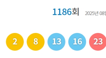 1186회 로또 1등 2·8·13·16·23·28…보너스 35