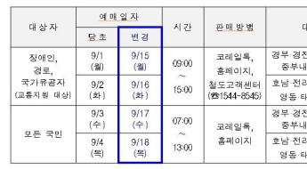 청도 사망사고 후폭풍, 추석 기차예매도 전격 연기…15일부터 진행