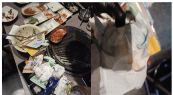 "테이블에 기저귀 버리고 갔다"… 젊은 부부에 분노한 고기집 사장
