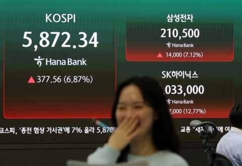 '삼전닉스' 훨훨…'중동 휴전' 호재에 코스피·코스닥 상승 마감