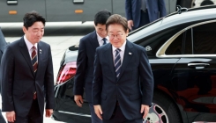 이재명 대통령, 국회 도착…첫 추경안 시정연설