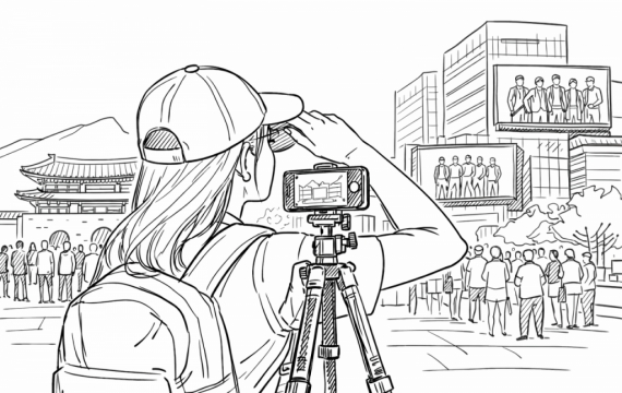 전광판 명당까지 '사전답사'…BTS 컴백에 서울 도심 '들썩'[비주얼뉴스]