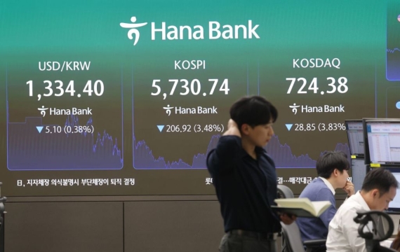코스피, 외국인 1.6조 순매도에 하락…5730선 마감