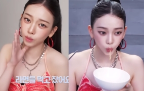 "라면 먹는 카리나 어떤데"…신라면 광고 한달새 1억뷰 찍었다