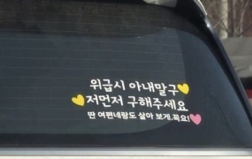 "위급 시 아내 말고 나부터" 차량 스티커 문구에 누리꾼 '발칵'