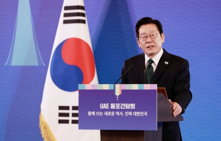 UAE 동포 만난 李대통령 "한-UAE 경제공동체로 발전시킬 것"
