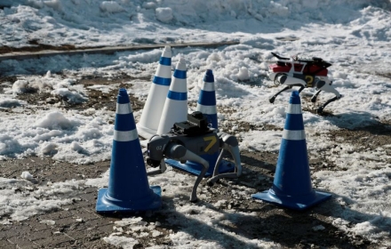 [노필터 로봇]얼음위에서 멈추고 넘어지고… 로봇개 좌충우돌 레이스