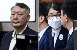 구속 9개월 만의 법정 대면…김건희 여사, 尹 재판서 '침묵'