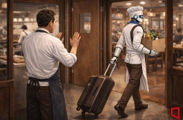 인력 대체? '짐덩이' 신세…짐 싸는 로봇셰프들