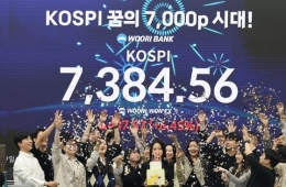 코스피, 447.57P 오른 7384.56 마감(6.45%↑)